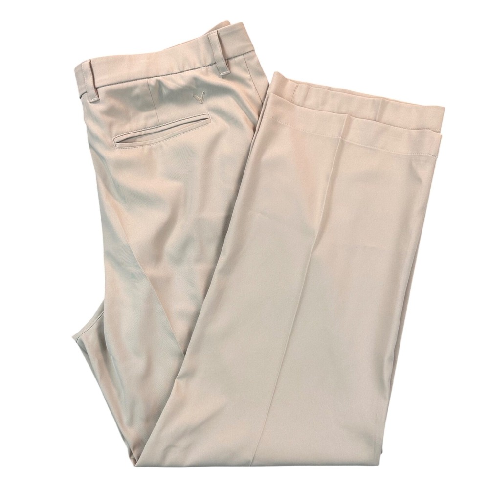 Callaway Performance Golf Straight Fit Pants Mens 38x30 Khaki Polyester Athletic